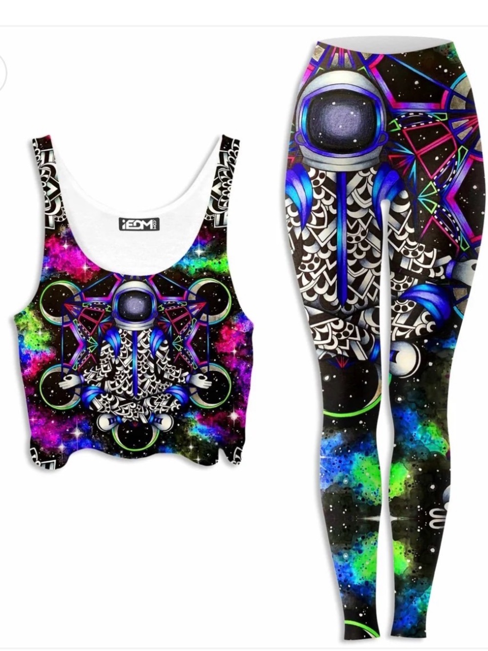 iEDM Funky Astronaut Crop Top and Leggings Set